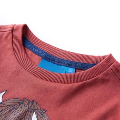 Kindershirt met lange mouwen runderprint 92 roodbruin