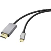 Renkforce RF-4600982 USB-C-displaykabel USB-C / DisplayPort Adapterkabel USB-C stekker, DisplayPort-stekker 2.00 m Zwart 8K UHD - thumbnail