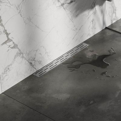 Brauer Douchegoot met Standaard Rooster en Flens Voor Wandmontage - 60 cm - Rvs Geborsteld