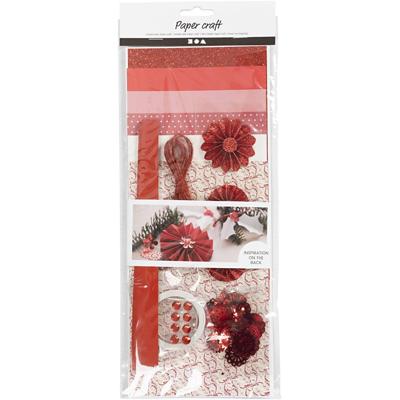 Creativ Company Creatieve mix, papier knippen, rood, crème, 1 doos Creativ Company Creatieve mix, papier knippen, rood, crème, 1 doos