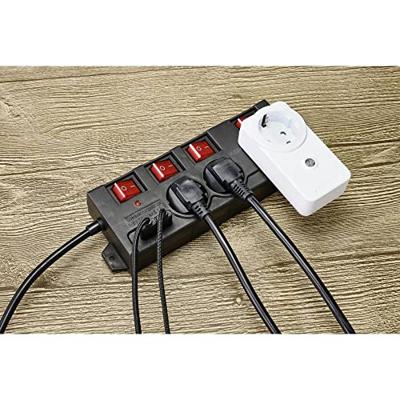 Sygonix RF-4737788 Stekkerdoos met schakelaar Zwart Randaarde stekker 1 stuk(s)