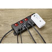 Sygonix RF-4737788 Stekkerdoos met schakelaar Zwart Randaarde stekker 1 stuk(s) - thumbnail