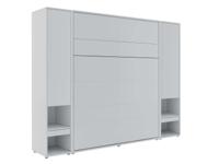 Opklapbed CONCEPTION PRO 160x200 cm mat grijs (verticaal) met kasten en matras - thumbnail