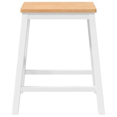 Barstoelen 2 st massief hout wit