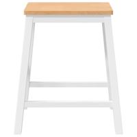 Barstoelen 2 st massief hout wit - thumbnail