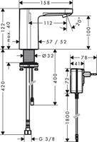 Hansgrohe Elektronische Wastafelkraan Vernis Blend Koud Water en Netstroom Chroom - thumbnail