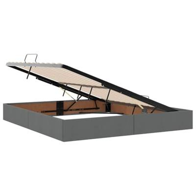 Opbergbed met LED met matras Donkergrijs 160 x 200 cm Polyester