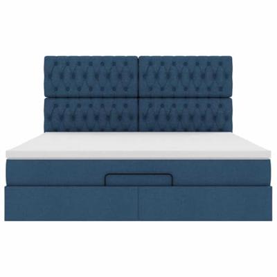 Ottoman bed met matras 160x200cm stof blauw