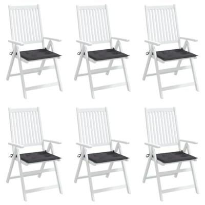 VidaXL Tuinstoelkussens 6 st 40x40x4 cm oxford stof antracietkleurig VidaXL Tuinstoelkussens 6 st 40x40x4 cm oxford stof antracietkleurig