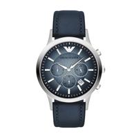 Horlogeband Armani AR2473 Leder Blauw 22mm - thumbnail