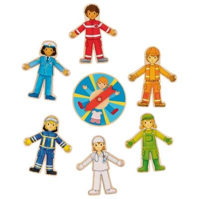 Goki houten puzzel spel beroepen, 38dlg. Goki houten puzzel spel beroepen, 38dlg.