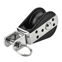 Seilflechter 1 schijfs katrol met wartel 6 mm gesloten gelagerd - thumbnail