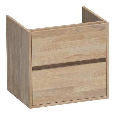 Brauer Adore - Onderkast - 60 cm - met 2 Softclose Lades Greeploos en 1 Sifon Uitsparing - Vingerlas Eiken Grijs