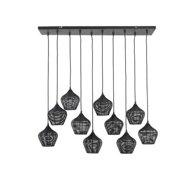 Light & Living Hanglamp 'Alvaro' 10-Lamps, kleur Mat Zwart