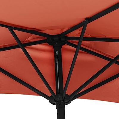 VidaXL Balkonparasol half met aluminium paal 270x144x222 cm terracotta - thumbnail