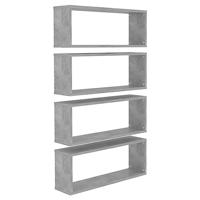 VidaXL Wandschappen kubus 4 st 60x15x23 cm bewerkt hout betongrijs - thumbnail