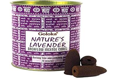 Goloka Backflow Wierook Kegels Nature's Lavender (12 blikken) Goloka Backflow Wierook Kegels Nature's Lavender (12 blikken)