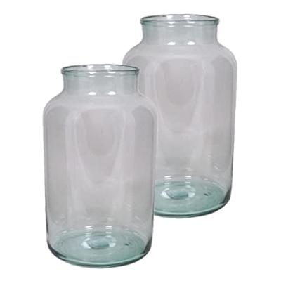 Floran Vaas - melkbus vorm - transparant - glas - smalle hals - H44 cm