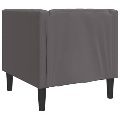 Fauteuil Chesterfield-stijl kunstleer grijs