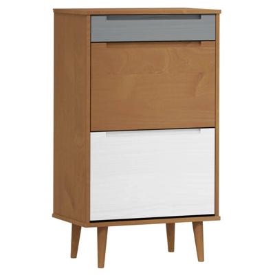 VidaXL Schoenenkast molde 59,5x35x103 cm massief grenenhout bruin