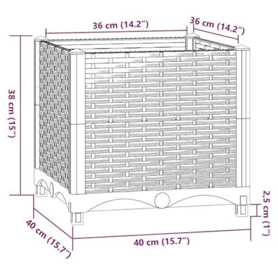 VidaXL Plantenbak verhoogd 40x40x38 cm polypropyleen VidaXL Plantenbak verhoogd 40x40x38 cm polypropyleen
