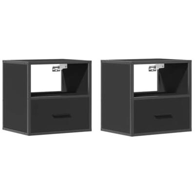 Nachtkastjes wandgemonteerd 2 st 40x31x39,5 cm zwart