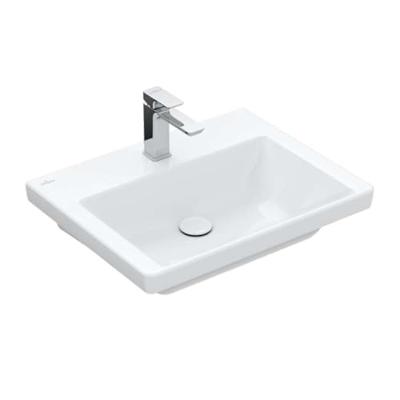 Wastafel Villeroy & Boch Subway 3.0 Met CeramicPlus 1 Kraangat Geen Overloop 60x47x16.5 cm Wit Alpin