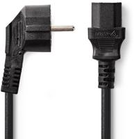 Stroomkabel | Type F (CEE 7/7) Male | IEC-320-C13 | 90° Gehoekt | Recht | Vernikkeld | 2.00 m | Rond | PVC | Zwart - thumbnail