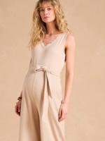 Pyjama met honingraatstructuur voor zwangerschap en borstvoeding ENVIE DE FRAISE gemêleerd beige - thumbnail