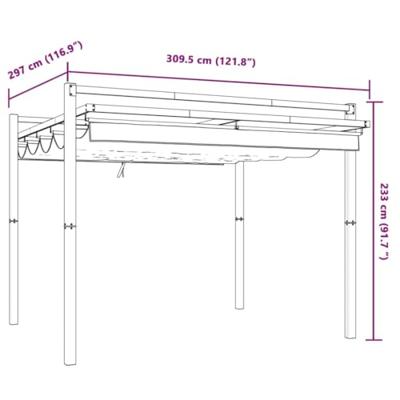 Prieel met uittrekbaar dak 3x3 m aluminium antracietkleurig Prieel met uittrekbaar dak 3x3 m aluminium antracietkleurig