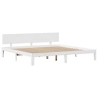 Bedframe met hoofdeinde zonder matras 200x200 cm wit - thumbnail