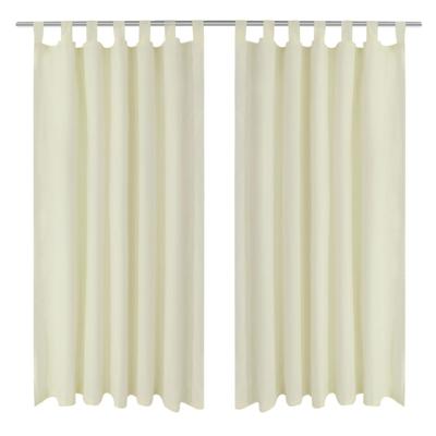 VidaXL Micro-satijnen gordijnen met ringen 140 x 225 cm 2 stuks (creme)