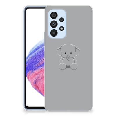 Samsung Galaxy A53 5G Telefoonhoesje met Naam Grijs Baby Olifant Samsung Galaxy A53 5G Telefoonhoesje met Naam Grijs Baby Olifant
