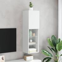 Tv-meubel met LED-verlichting 30,5x30x102 cm wit - thumbnail