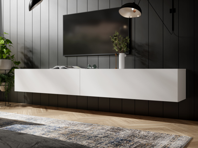 Tv-meubel KINGSTON 2 klapdeuren 210 cm mat wit Tv-meubel KINGSTON 2 klapdeuren 210 cm mat wit