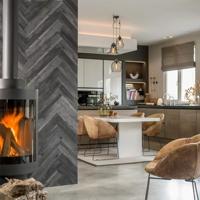 WallArt planken hout-look schuurhout eiken asgrijs - thumbnail