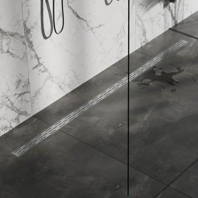 Douchegoot met standaard rooster en flens 7 x 180 RVS geborsteld