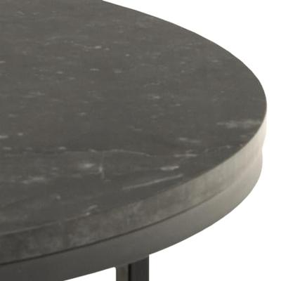 Bendt Ronde Salontafel 'Flemming' 80cm Marmerlook , kleur zwart
