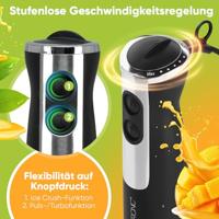 Clatronic SM 3825 Staafmixer 800 W Zwart, Roestvrijstaal - thumbnail