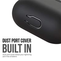 Keybudz PodSkinz AirPods Case Elevate [LED Visible] Beschermende siliconen hoes compatibel met AirPods 1 & AirPods 2 (Gen 2) (met karabijnhaak, zwart) - thumbnail