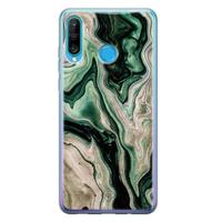 Huawei P30 Lite siliconen hoesje - Green waves - thumbnail