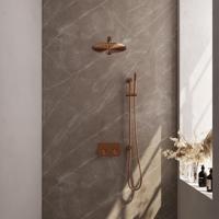 Brauer Copper Edition Thermostatische Regendoucheset Inbouw - Hoofddouche 30 cm - Rechte Wandarm - Met Drukknoppen - Handdouche Staaf - Doucheslang - Geintegreerde Glijstang - thumbnail