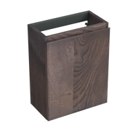 Fonteinkast Forzalaqua Siena 39.5x21.5x50 Cm 1 Deur Links Eiken Charcoal - thumbnail