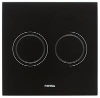 Wisa XS Luga bedieningspaneel met dual flush 2-knops glas, zwart - thumbnail