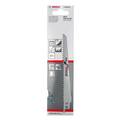 Bosch Accessoires 5x Reciprozaagblad voor Hout S644D - 2608650673 Bosch Accessoires 5x Reciprozaagblad voor Hout S644D - 2608650673