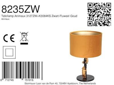 Steinhauer Design schemerlampAnimaux met goud velvet - 8235ZW