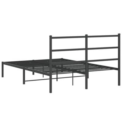 Bedframe met hoofdbord metaal zwart 140x200 cm