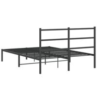 Bedframe met hoofdbord metaal zwart 140x200 cm - thumbnail