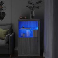 Bijzetkast met LED bewerkt hout grijs sonoma eikenkleurig - thumbnail
