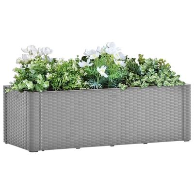 Plantenbak verhoogd met bewateringssysteem 100x43x33 cm grijs Plantenbak verhoogd met bewateringssysteem 100x43x33 cm grijs